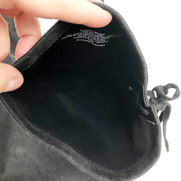 BP Womens Thigh High Boots 7.5 Black Faux Suede Pull On Lace Up Top NWOB - Picture 10 of 11